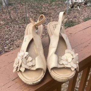 B. O. C. Tan leather floral sandals
